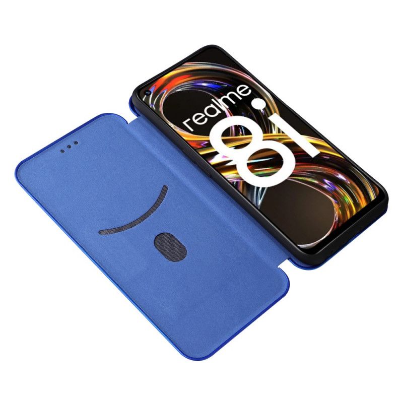 Flip Case Für Realme 8i Kohlefaser