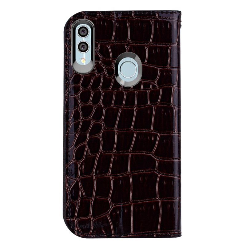 Flip Case Huawei P Smart 2019 Lila Krokodilhauteffekt Und Pailletten