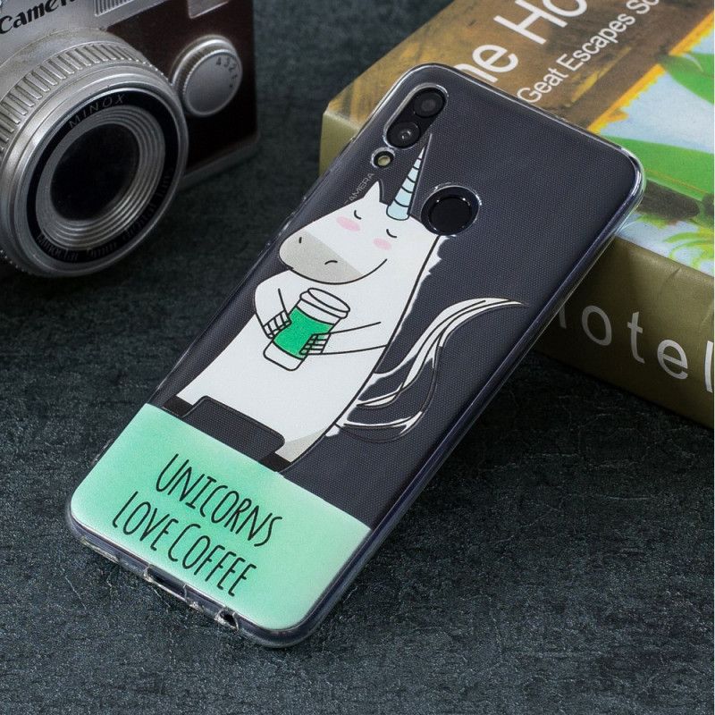 Hülle Huawei P Smart 2019 Handyhülle Einhorn Lieben Kaffee