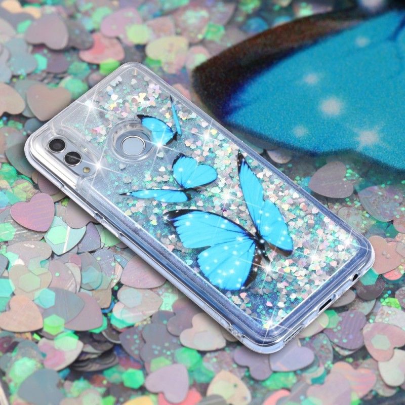 Hülle Huawei P Smart 2019 Handyhülle Fliegende Glitzerschmetterlinge