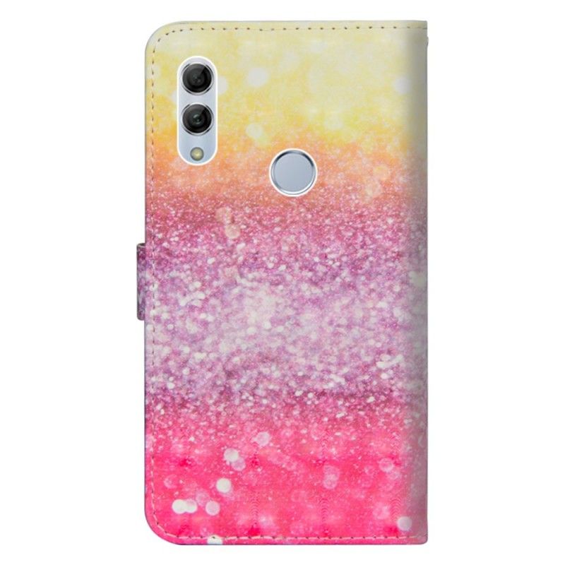 Lederhüllen Huawei P Smart 2019 Handyhülle Gradient Magenta Glitter