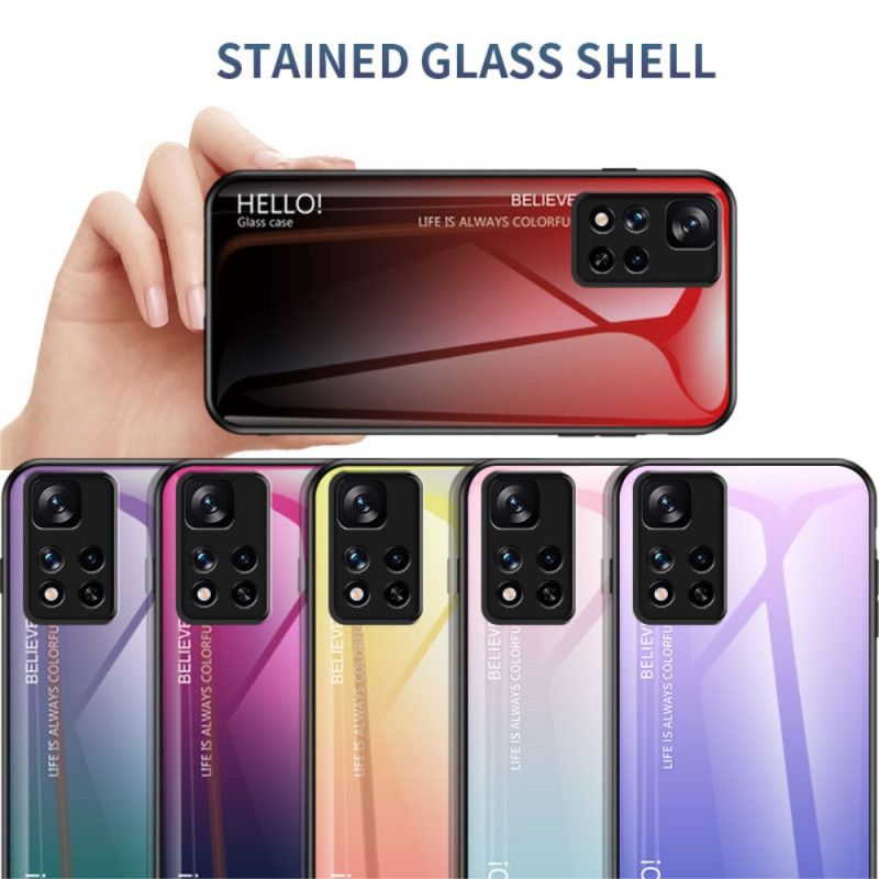 Hülle Xiaomi Redmi Note 11 Pro / Note 11 Pro Plus Handyhülle Gehärtetes Glas Hallo