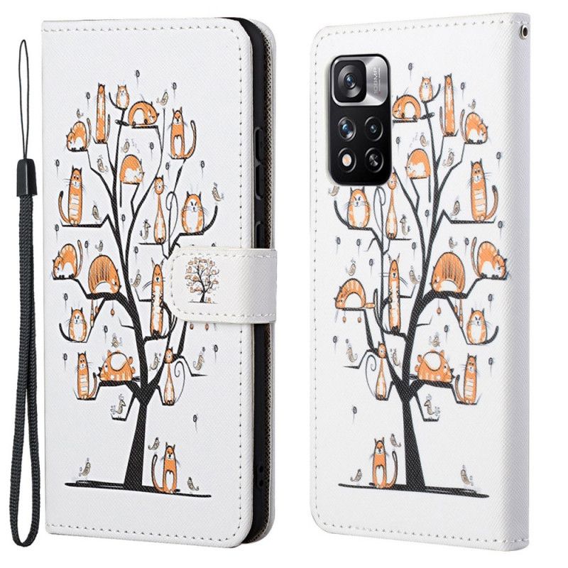 Lederhüllen Xiaomi Redmi Note 11 Pro / Note 11 Pro Plus Funky Cats Riemchen