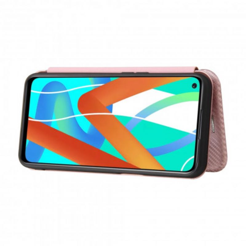 Flip Case Für Realme 8 5g Farbiges Carbon-silikon