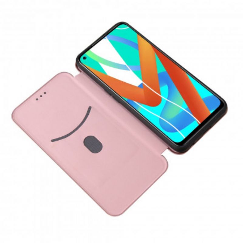 Flip Case Für Realme 8 5g Farbiges Carbon-silikon