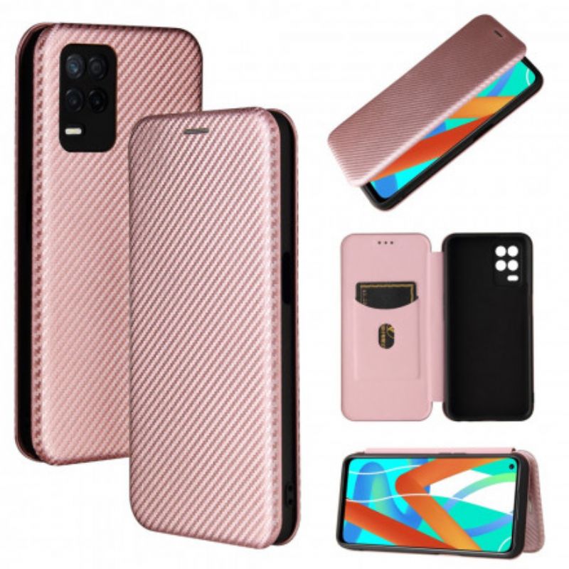 Flip Case Für Realme 8 5g Farbiges Carbon-silikon