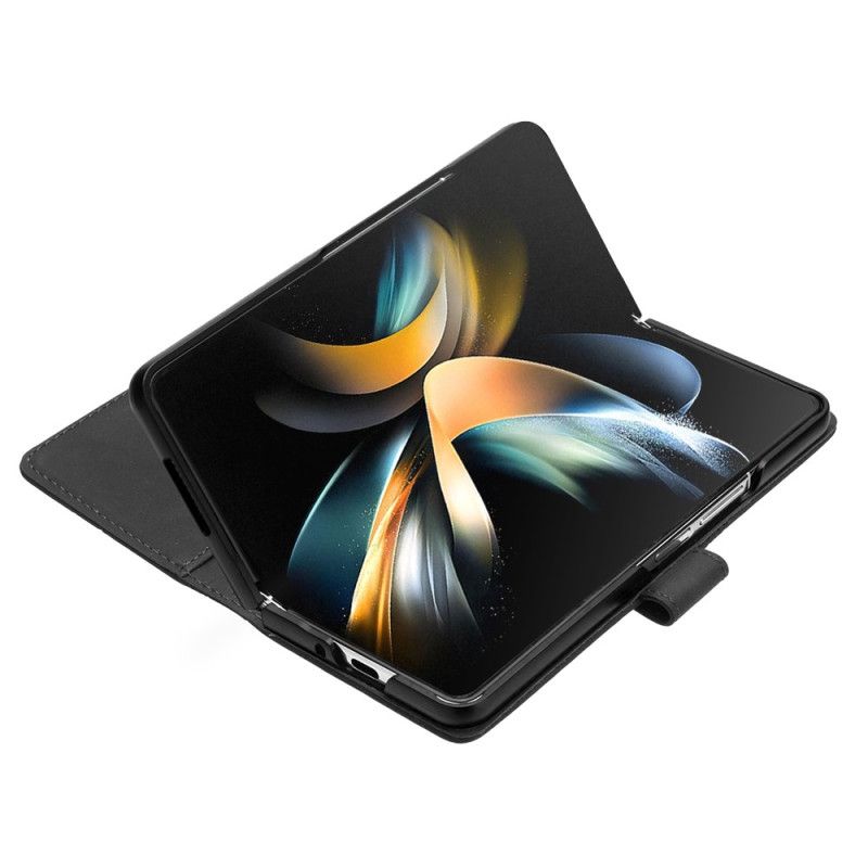 Lederhüllen Samsung Galaxy Z Fold 5 Dreiecksmuster Mit Schultergurt