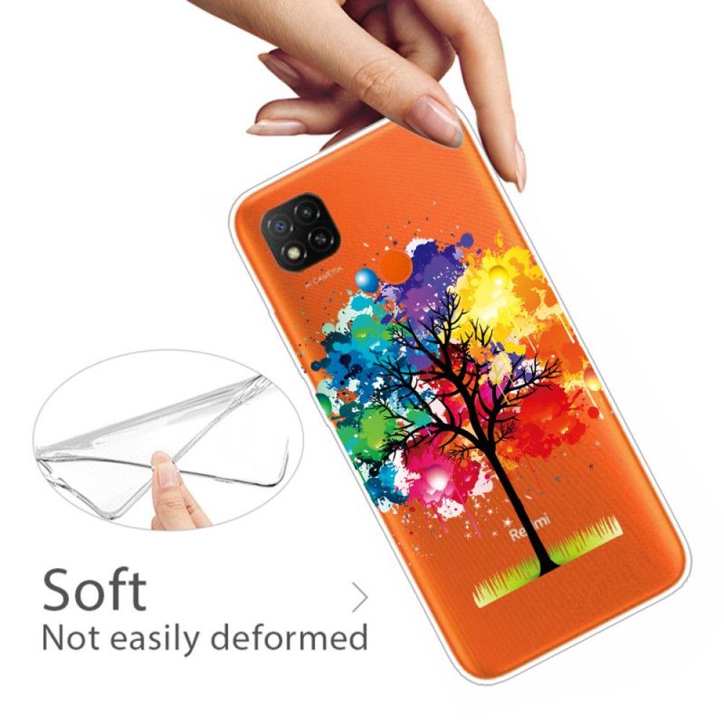 Hülle Xiaomi Redmi 9C Handyhülle Transparenter Aquarellbaum