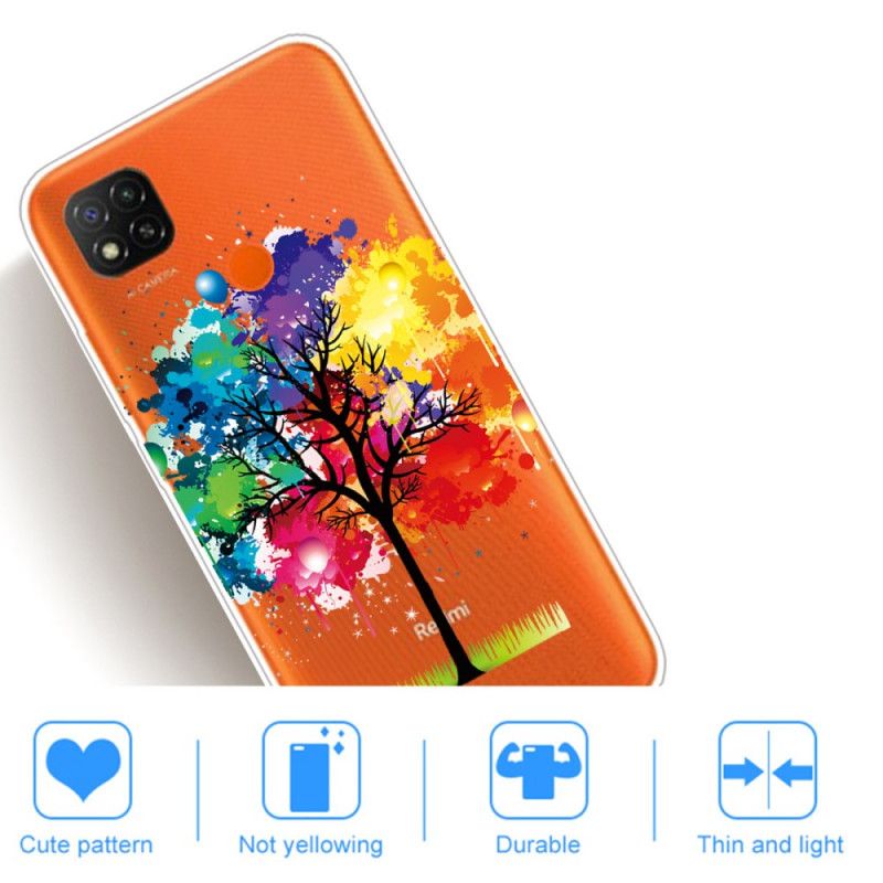 Hülle Xiaomi Redmi 9C Handyhülle Transparenter Aquarellbaum