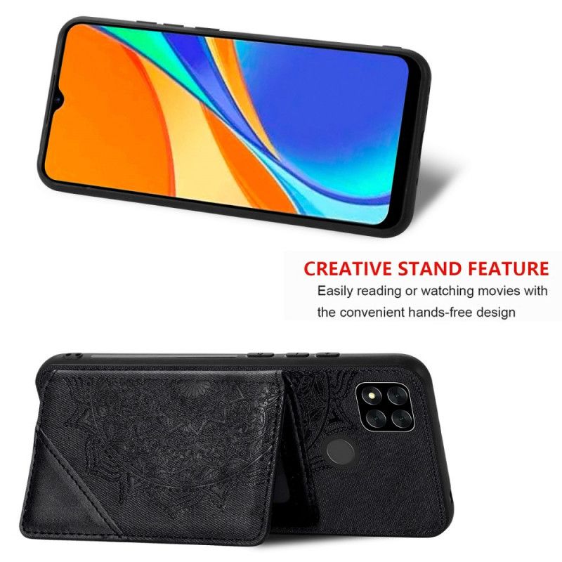 Hülle Xiaomi Redmi 9C Schwarz Multifunktionales Mandala-Design