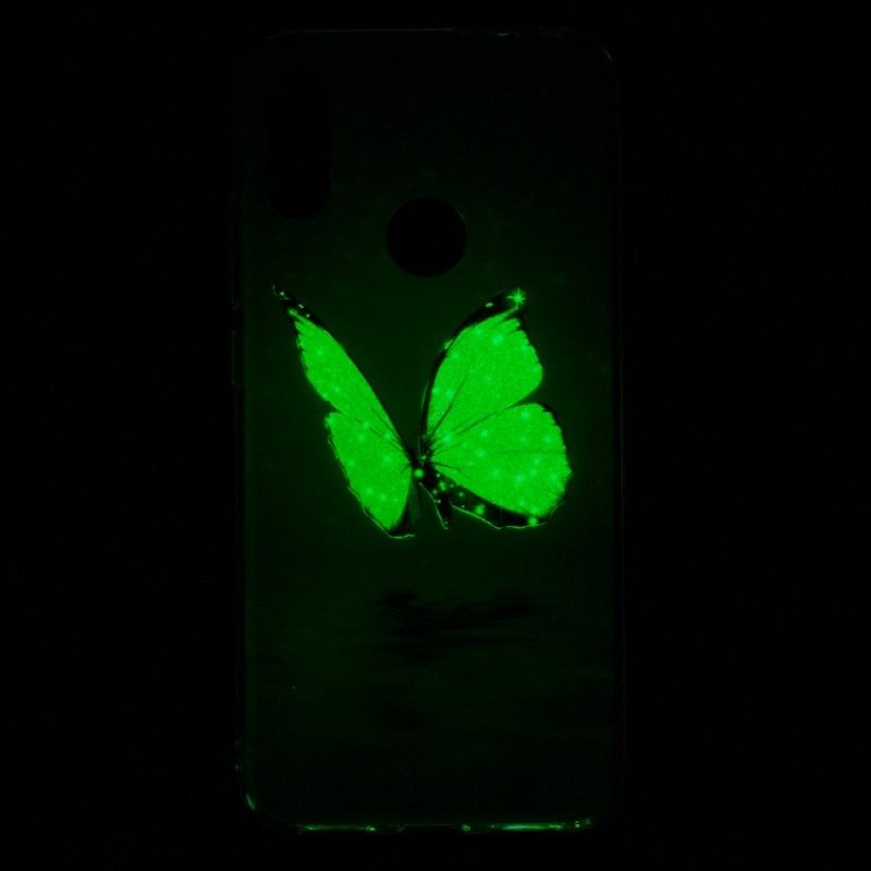 Hülle Für Xiaomi Redmi Note 7 Fluoreszierender Blauer Schmetterling