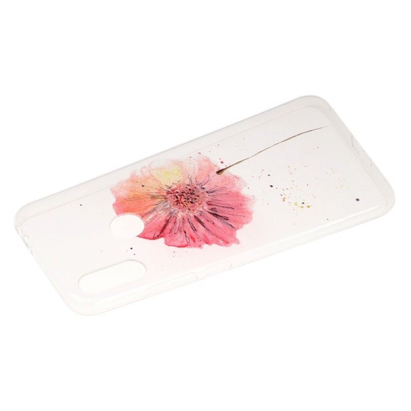 Hülle Für Xiaomi Redmi Note 7 Transparente Aquarellmohnblume