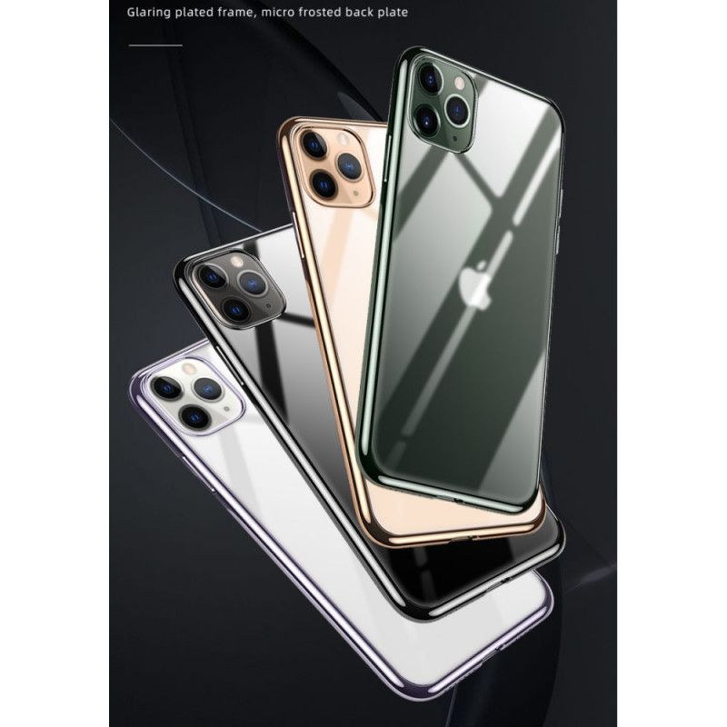 Hülle iPhone 11 Pro Max Schwarz Transparente Kanten Im Sulada-Metallstil