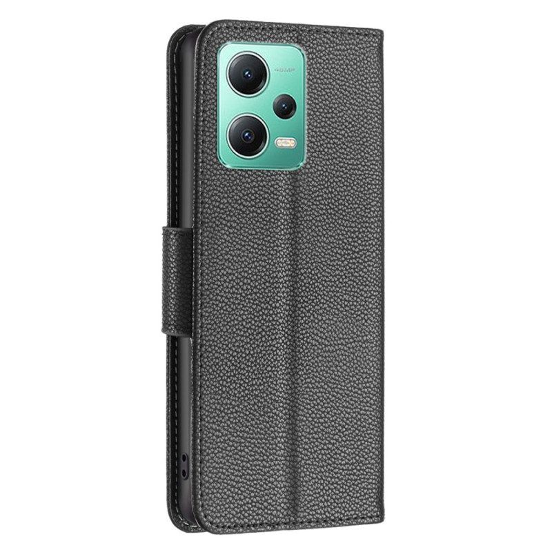 Flip Case Für Xiaomi Redmi Note 12 5G Litschi-schrägverschluss