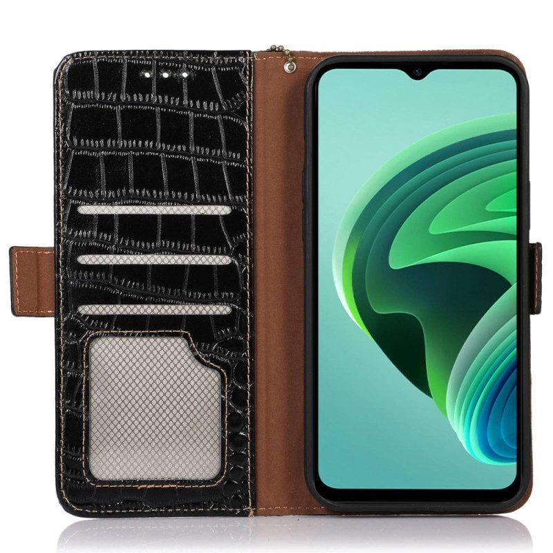 Flip Case Für Xiaomi Redmi Note 12 5G Rfid Im Krokodil-stil