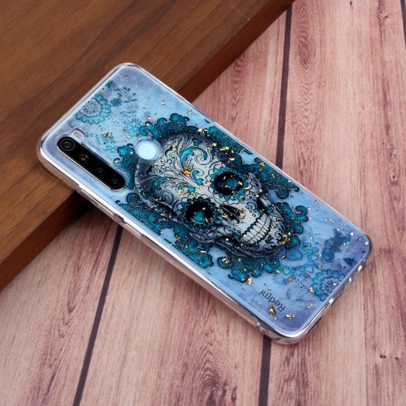 Hülle Xiaomi Redmi Note 8 Handyhülle Blauer Schädel