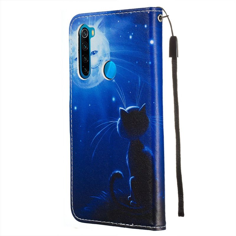 Lederhüllen Xiaomi Redmi Note 8 Katze Im Mondlicht Mit Tanga