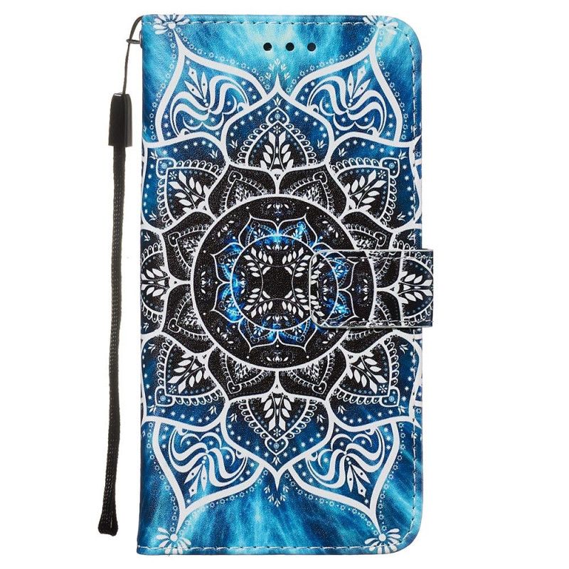 Lederhüllen Xiaomi Redmi Note 8 Mandala Aus Schwarzem Tanga