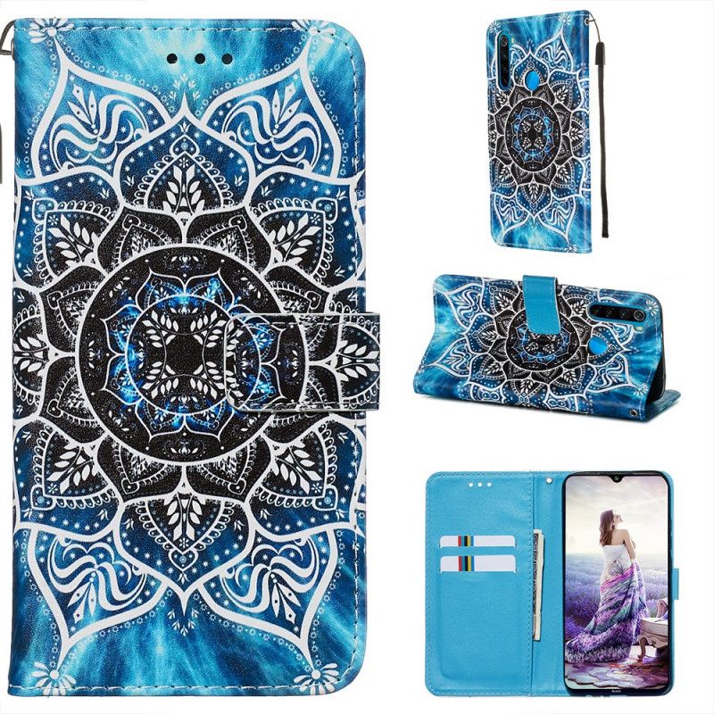 Lederhüllen Xiaomi Redmi Note 8 Mandala Aus Schwarzem Tanga