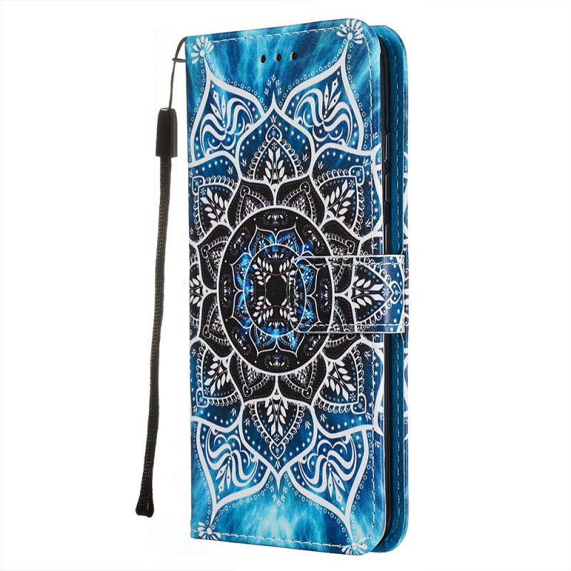 Lederhüllen Xiaomi Redmi Note 8 Mandala Aus Schwarzem Tanga