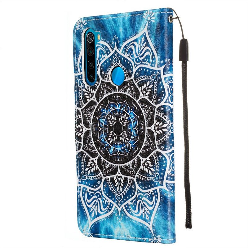 Lederhüllen Xiaomi Redmi Note 8 Mandala Aus Schwarzem Tanga