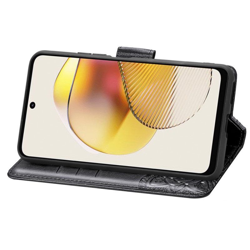 Flip Case Für Moto G73 5G Barocker Schmetterling