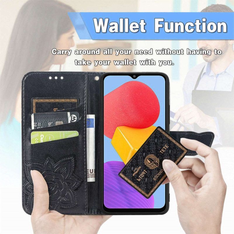 Flip Case Für Samsung Galaxy M13 Barocker Schmetterling