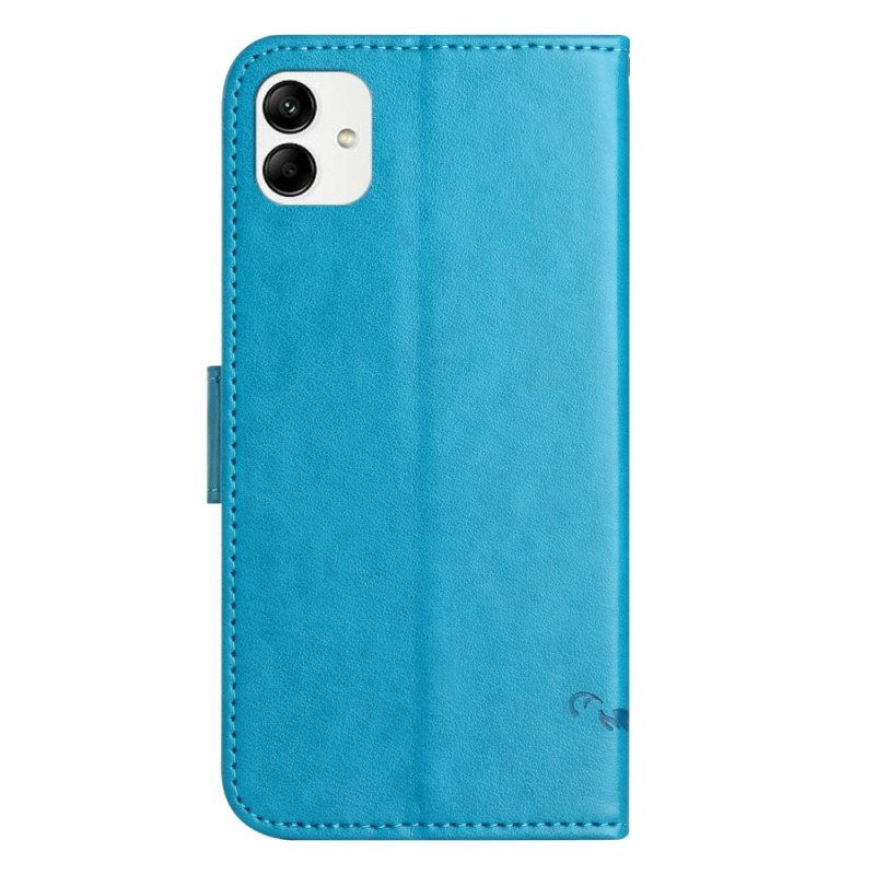 Flip Case Für Samsung Galaxy M13 Mit Kordel Riemchenblumen