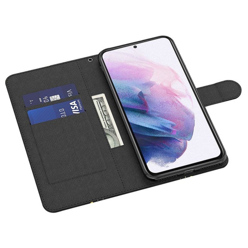 Flip Case Für Samsung Galaxy M13 Mit Kordel Tanga-schmetterlinge