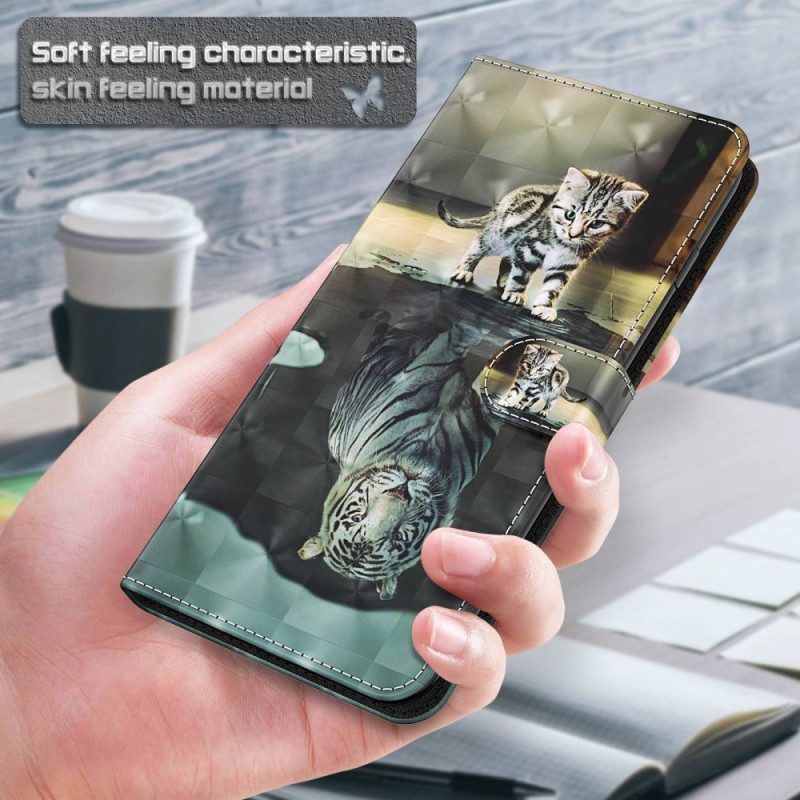 Lederhüllen Für Samsung Galaxy M13 Kätzchentraum Mit Schlüsselband