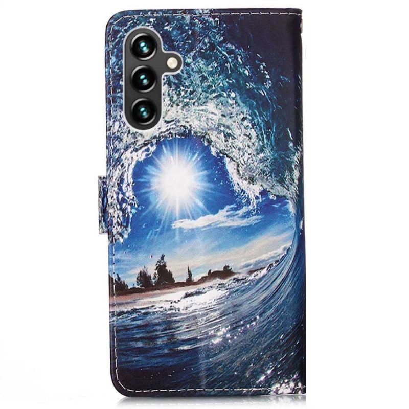 Flip Case Für Samsung Galaxy A54 5G Mit Kordel Ich Liebe Die Tangawelle