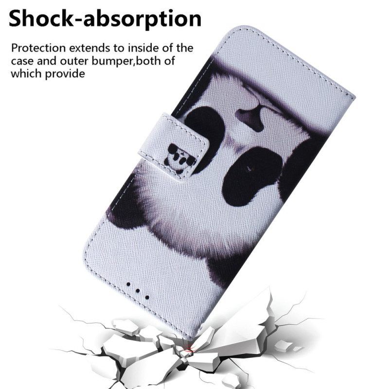 Flip Case Für Samsung Galaxy A54 5G Mit Kordel Lanyard Panda-fächer