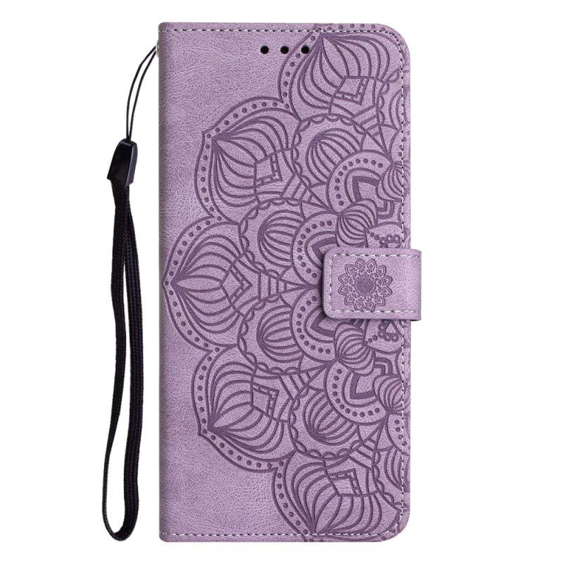 Flip Case Für Samsung Galaxy A54 5G Mit Kordel Riemchen-mandala-druck