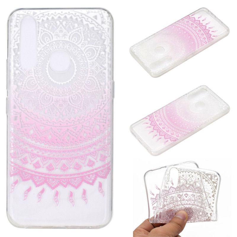 Hülle Huawei P40 Lite E / Y7p Rose Transparentes Buntes Mandala