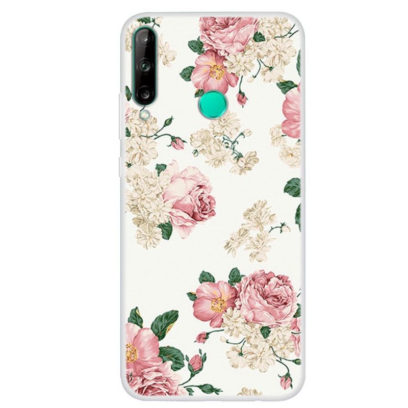 Hülle Huawei P40 Lite E / Y7p Weiß Freiheitsblumen