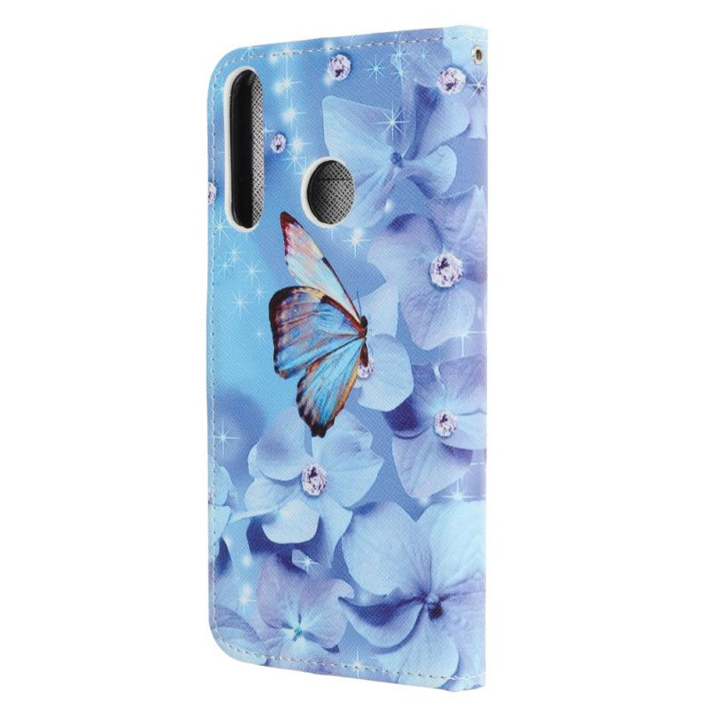 Lederhüllen Huawei P40 Lite E / Y7p Handyhülle Diamantschmetterlinge Mit Tanga