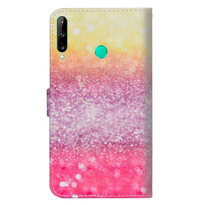 Lederhüllen Huawei P40 Lite E / Y7p Handyhülle Gradient Magenta Glitter