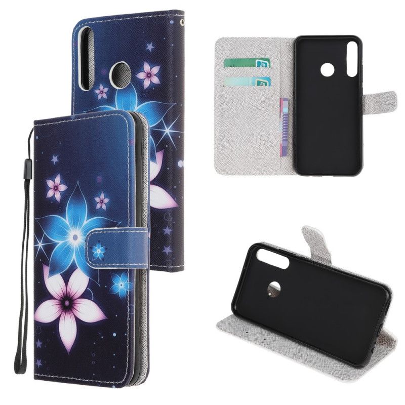 Lederhüllen Huawei P40 Lite E / Y7p Mondblumen Mit Tanga