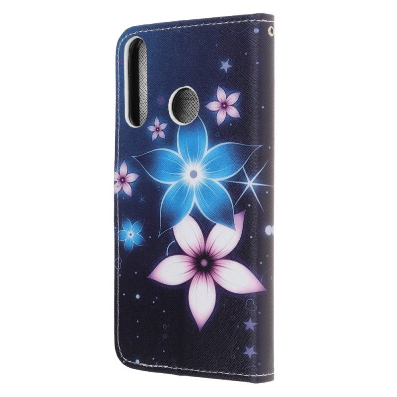 Lederhüllen Huawei P40 Lite E / Y7p Mondblumen Mit Tanga