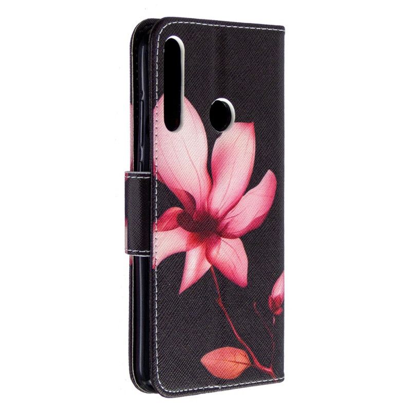 Lederhüllen Huawei P40 Lite E / Y7p Rosa Blume