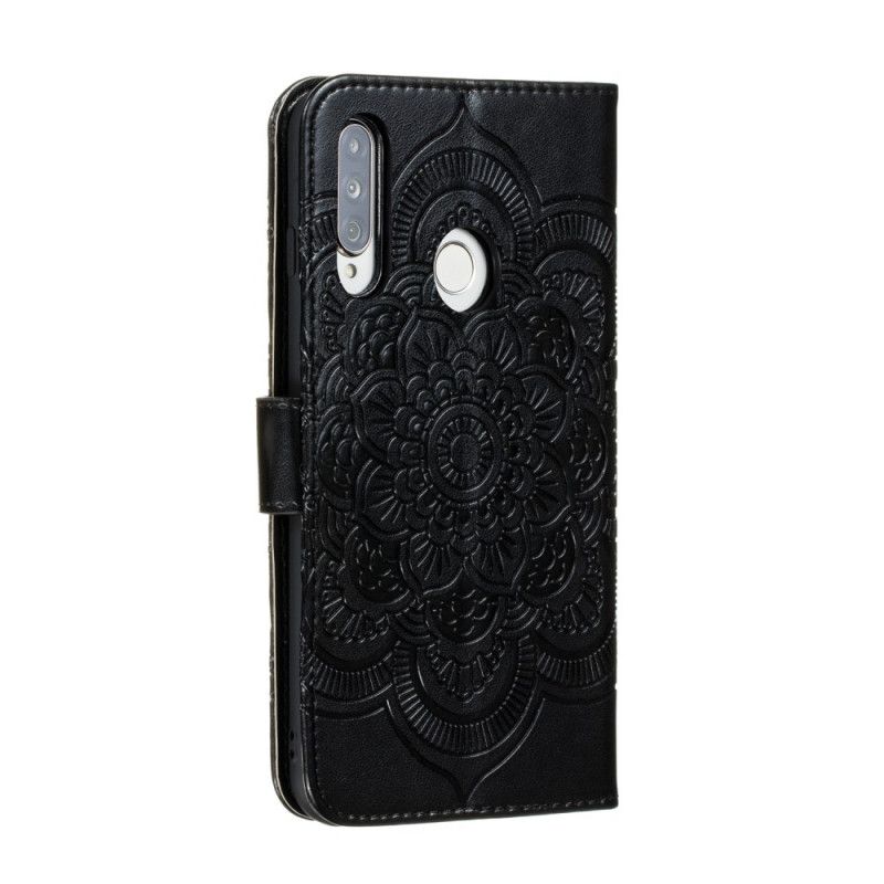 Lederhüllen Huawei P40 Lite E / Y7p Schwarz Volles Mandala