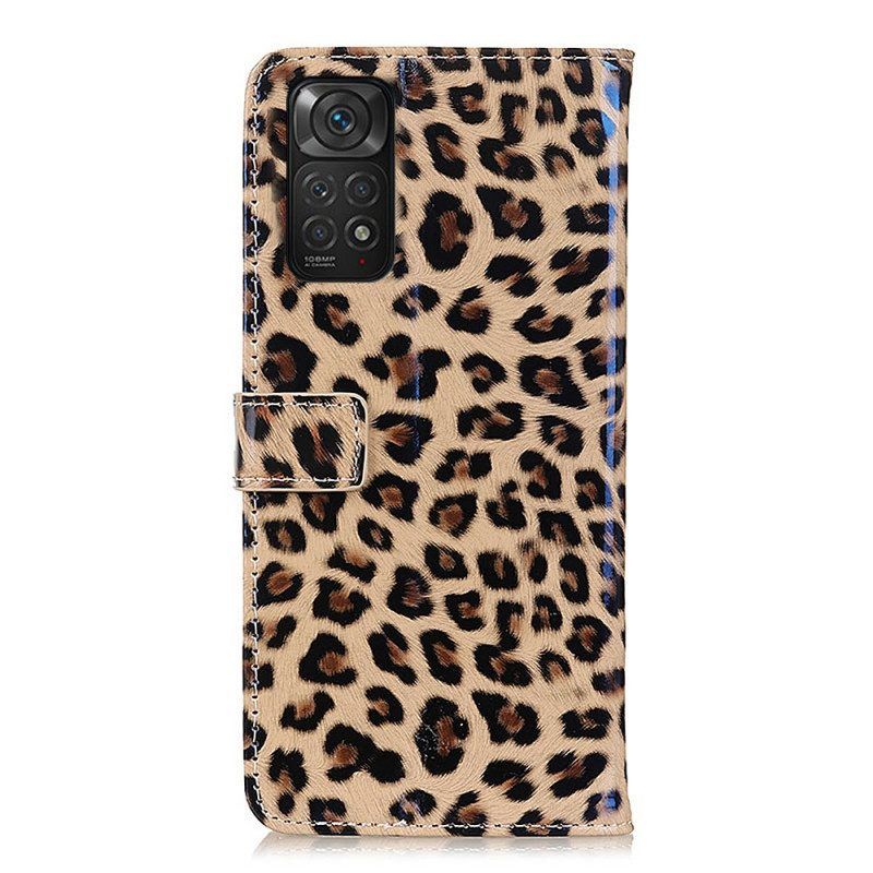 Flip Case Für Xiaomi Redmi Note 11 / 11S Einfacher Leopard