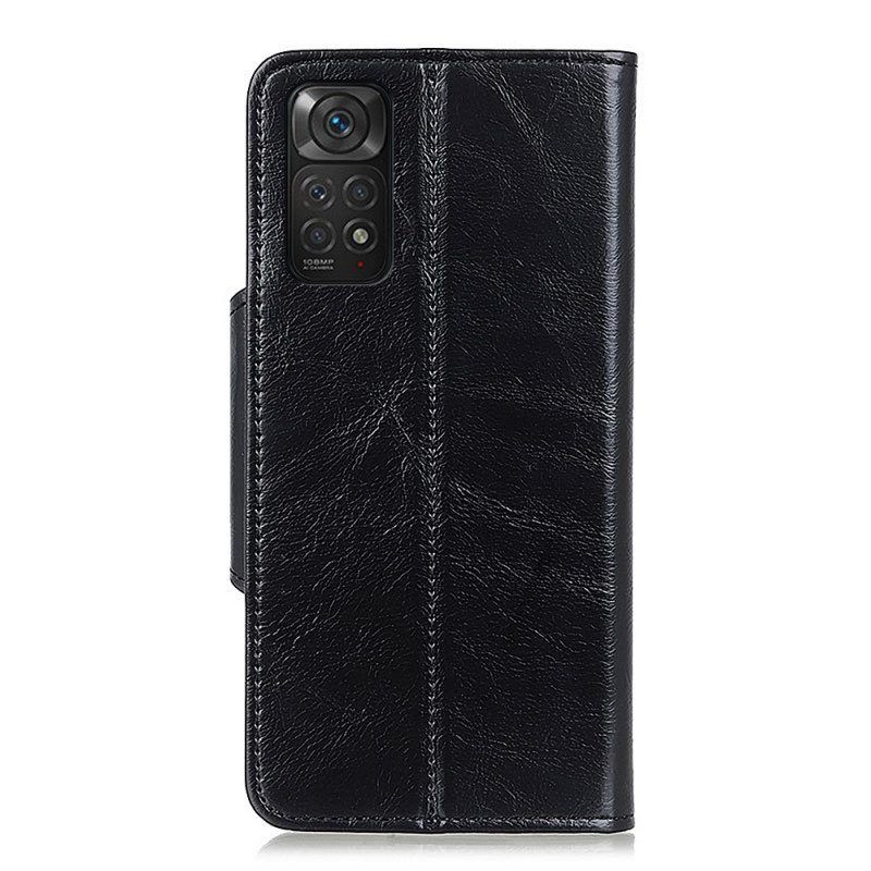 Flip Case Für Xiaomi Redmi Note 11 / 11S Glänzender Kunstlederknopf