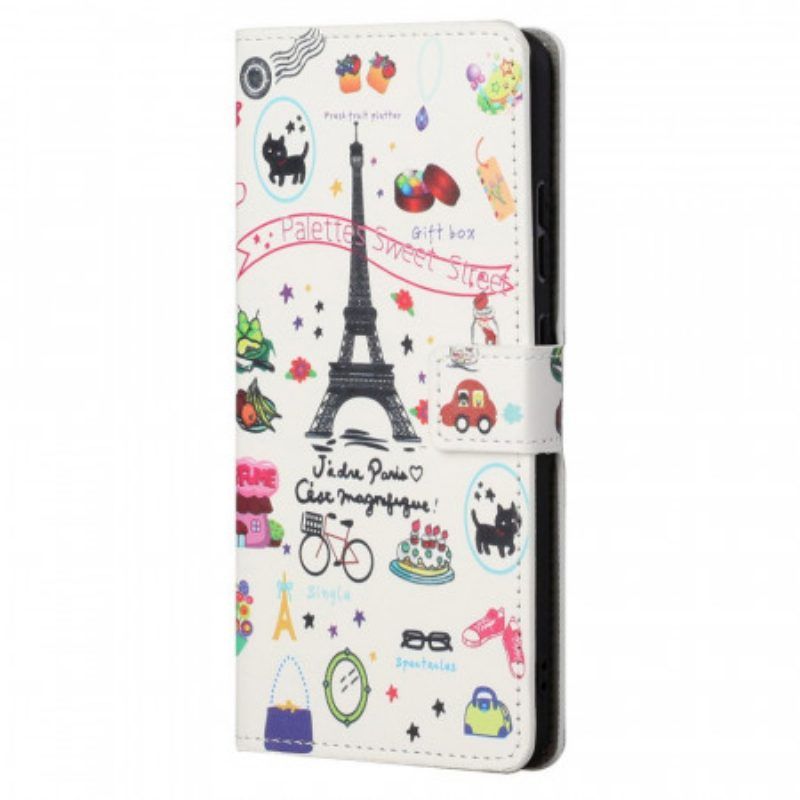 Flip Case Für Xiaomi Redmi Note 11 / 11S Ich Liebe Paris