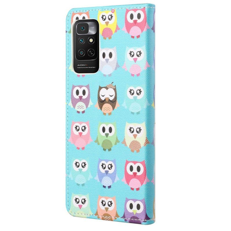 Flip Case Für Xiaomi Redmi Note 11 / 11S Mehrere Eulen