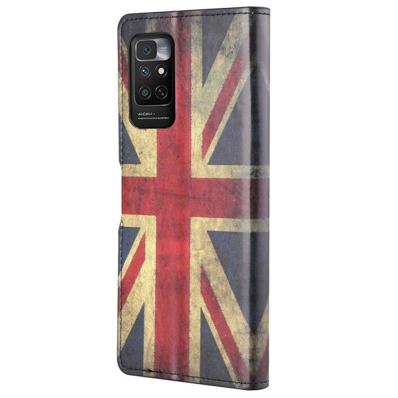 Lederhüllen Für Xiaomi Redmi Note 11 / 11S Mit Kordel England-flagge Mit Umhängeband