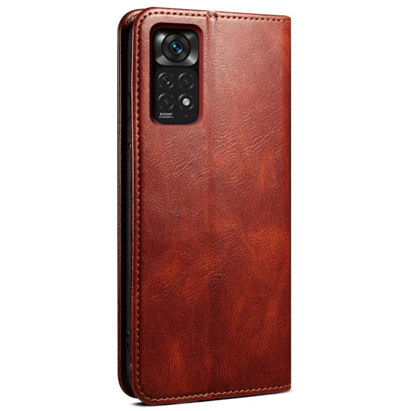 Schutzhülle Für Xiaomi Redmi Note 11 / 11S Flip Case Gewachstes Kunstleder