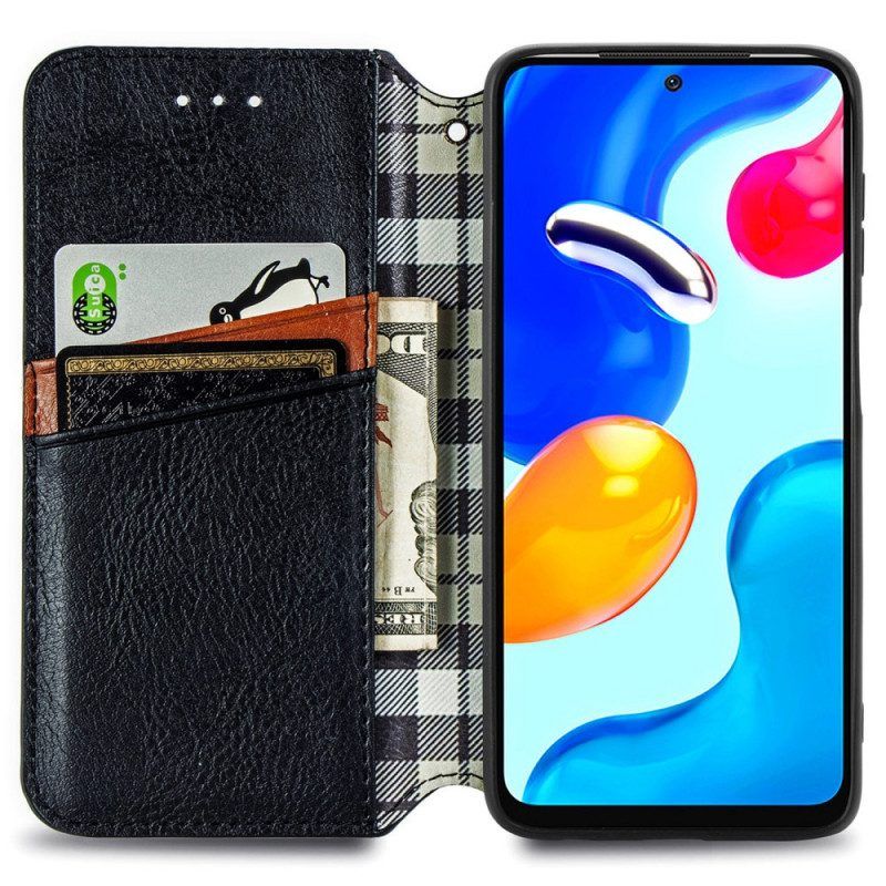 Schutzhülle Für Xiaomi Redmi Note 11 / 11S Flip Case Rautenstruktur In Lederoptik