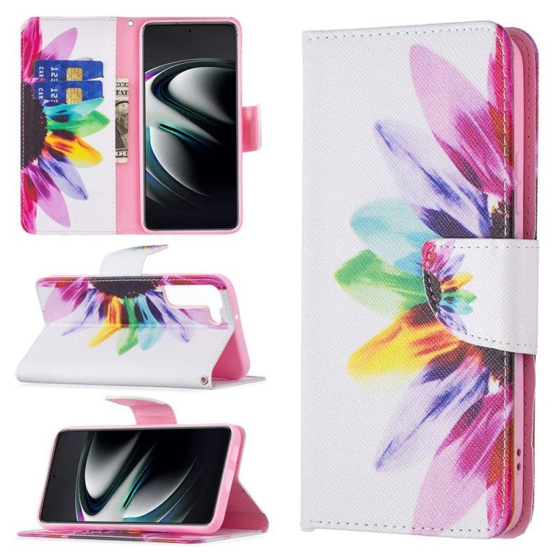 Flip Case Für Samsung Galaxy S22 Plus 5G Aquarellblume