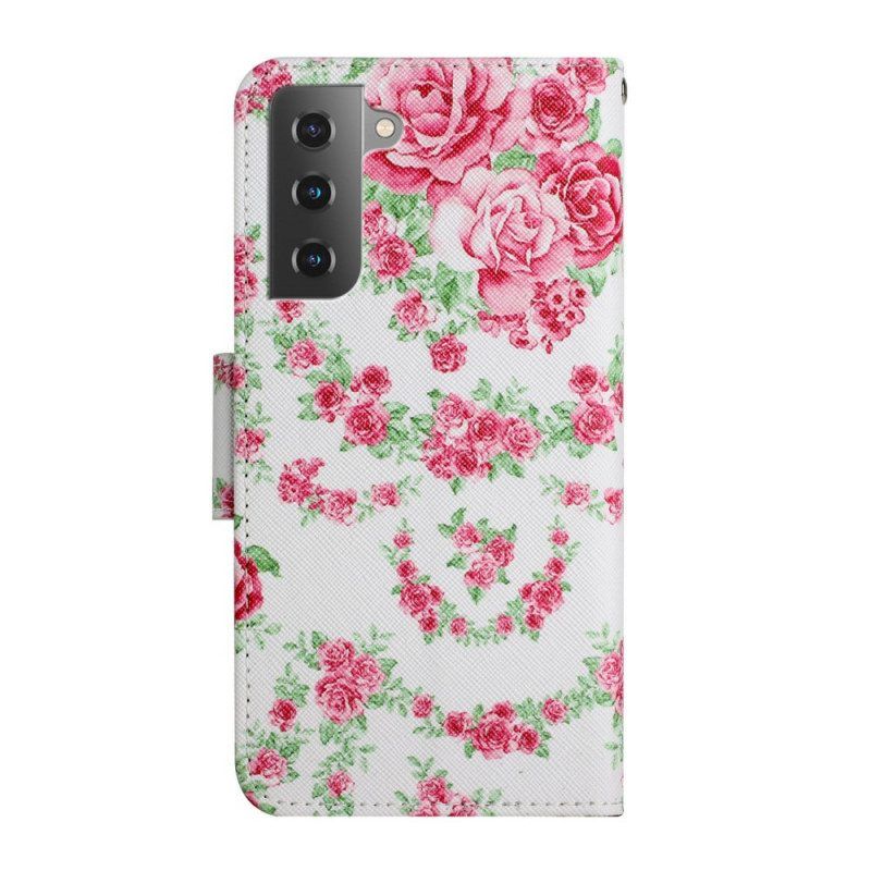 Flip Case Für Samsung Galaxy S22 Plus 5G Liberty Royal Blumen